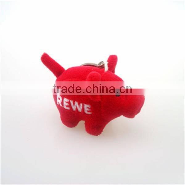 Hot sale new design chinese red mini pig plush toy keychain