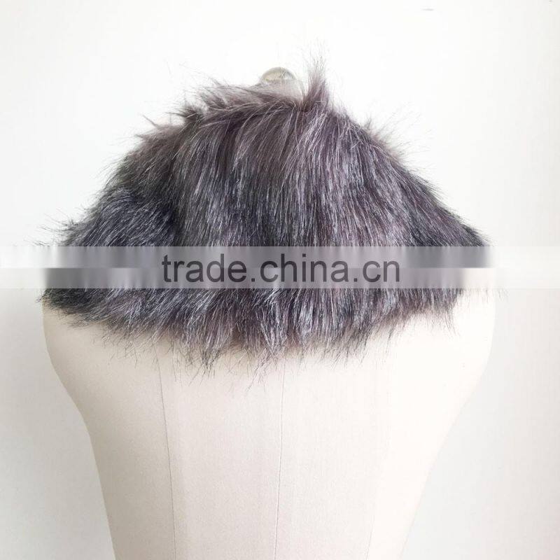 2016 new design European style with adjust leather buttons faux fur scarf woman collar