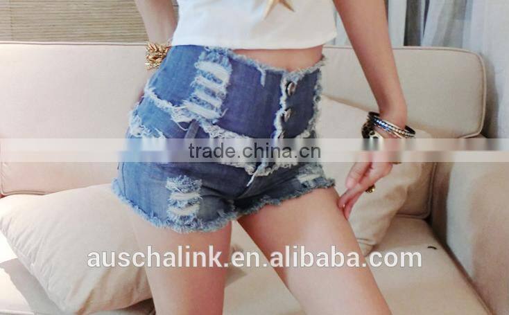 summer night bar high quality women high waist sex short jeans