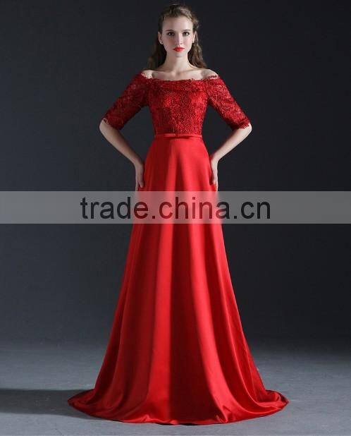 sexy red mature long party evening dress fashion design