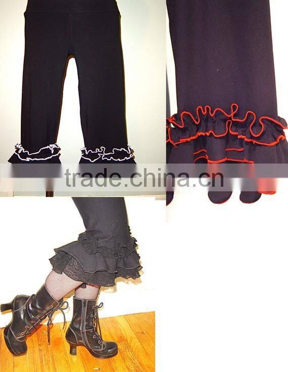 leggings tight pants full length lady ruffle denim pants