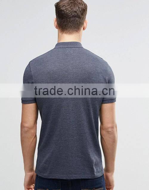 Stylish men button down collar pique fabric polo t shirt custom