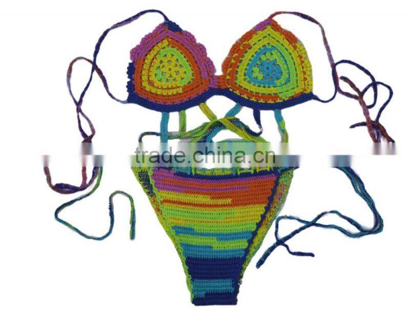 hot sexy girls beach crochet bikini set
