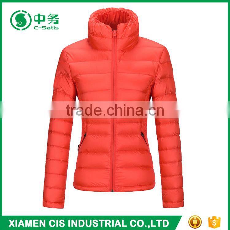 Morden Fashion Winter Lightweight Stand Collar Padded Jacket for Women
