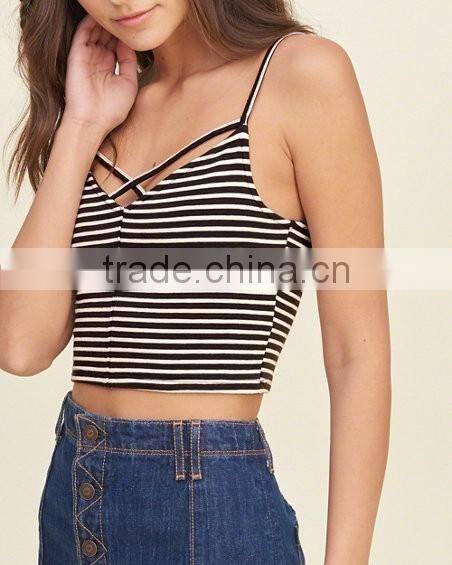 Fashion sexy stripe condole top suitable for women