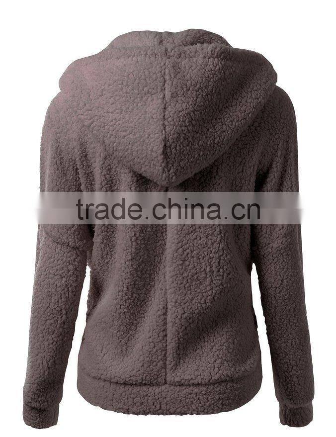 hot sale high quality super comfort custom zipper up women's hoodie coat
