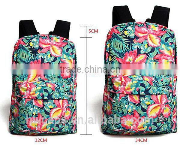 Cotton fabric fashion cheap wholesale backpack for school