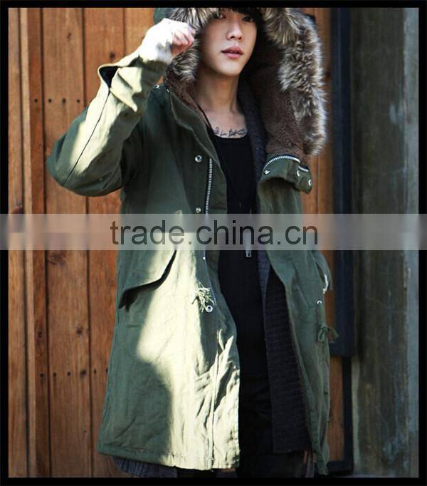 2016 new design vogue european style fishtail military fur parka designer men winter coat