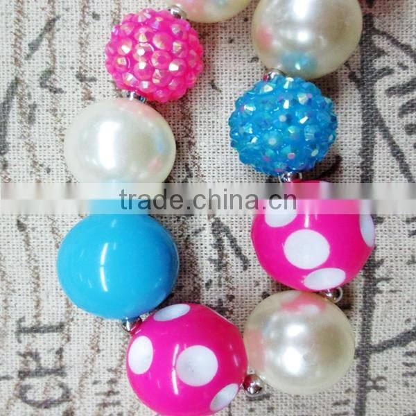 Spring bubblegum chunky bead necklace wholesale