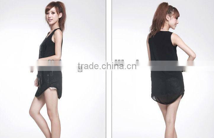 Summer Casual Young Sequined Dresses Blouse