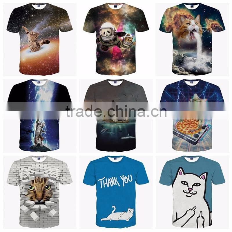 3D Men's tshirt printing cotton custom tshirt