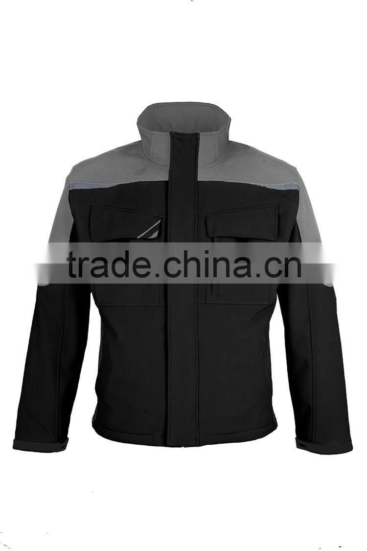 Mens contrast color new cargo heavy duty softshell work coat