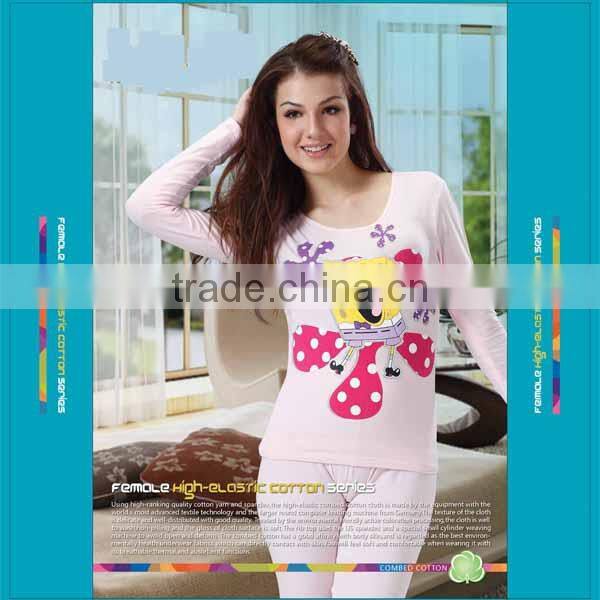 New styled long johns wholesale casual printing women terminal underwear