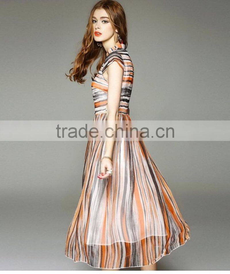 Ladies summer new design debutante layers beach long dress wear