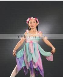 2015 three color chiffon and chiffon cascade skirt- flower girl dance dress