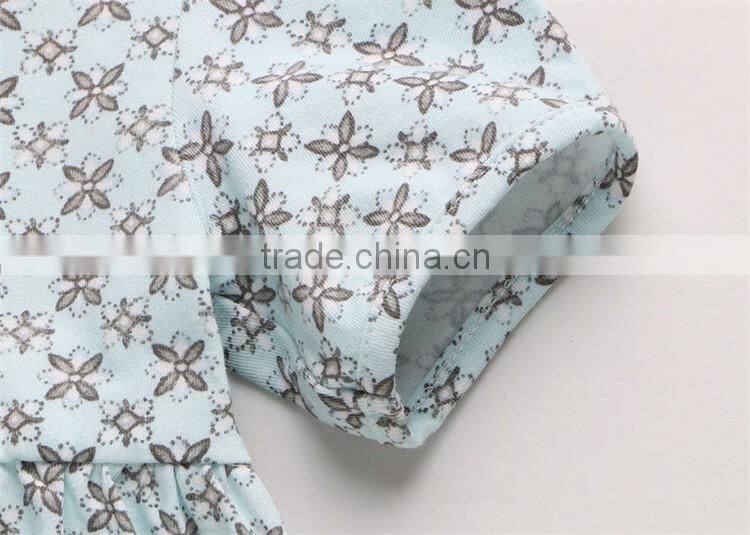Summer boutique girl printed clothing cotton cinched waist baby dress new style