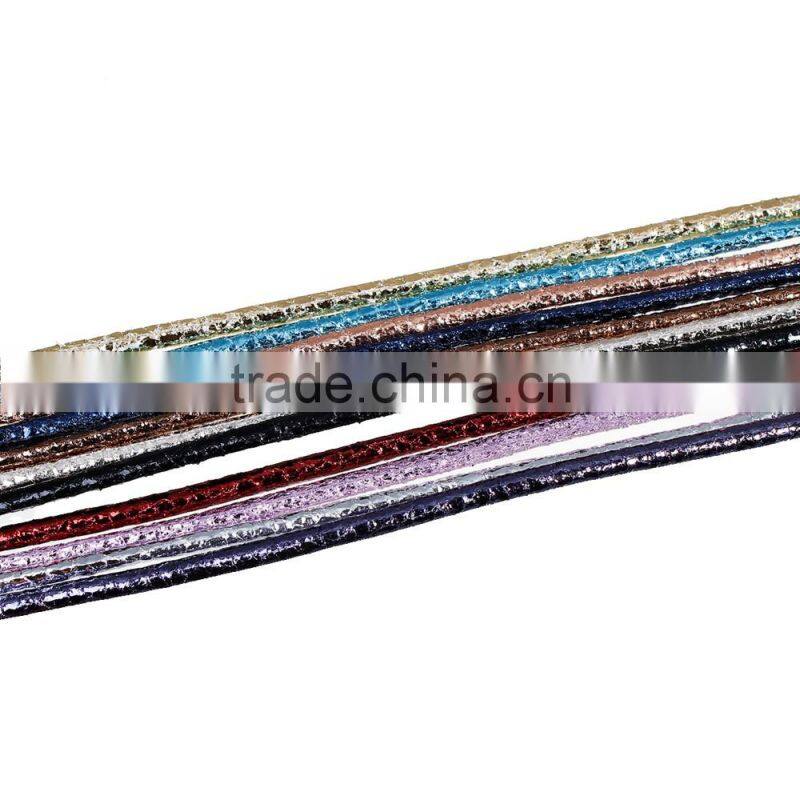 Blue Silvery Round PU Leather Rope for Women