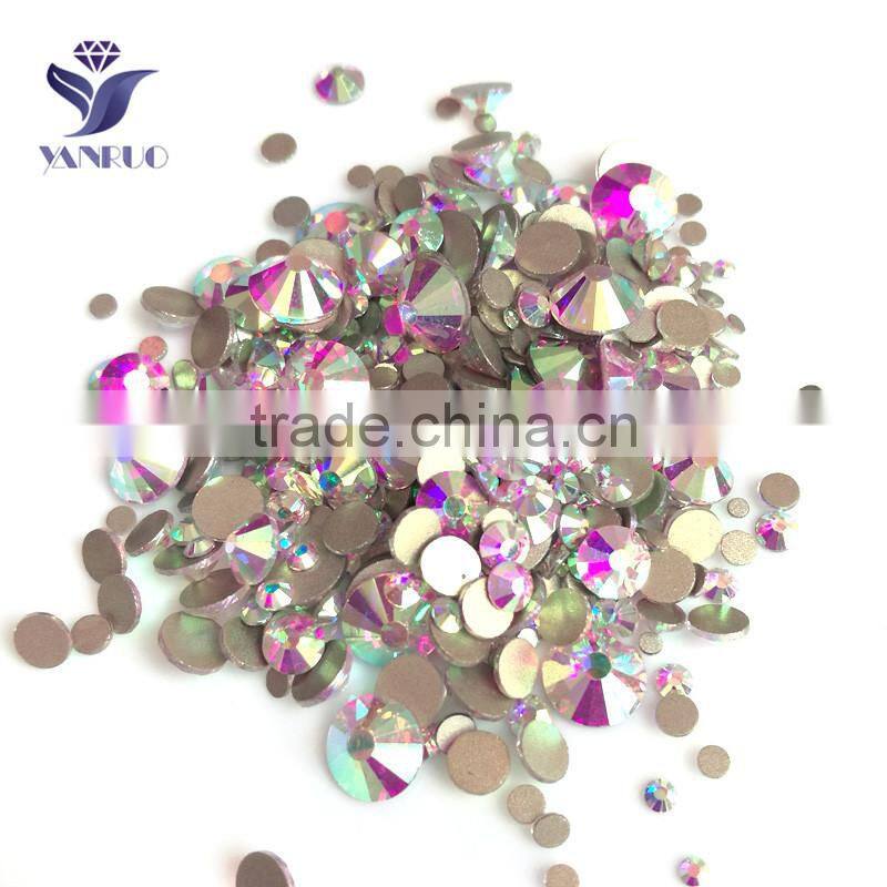 Crystal AB glass rhinestone diamond ,flat back crystal AB rhinestones for nail art