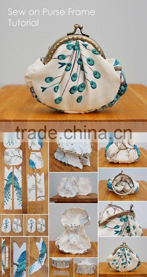 Vintage Brass Heart Closure Handmade Sewing Coin Purse Frame