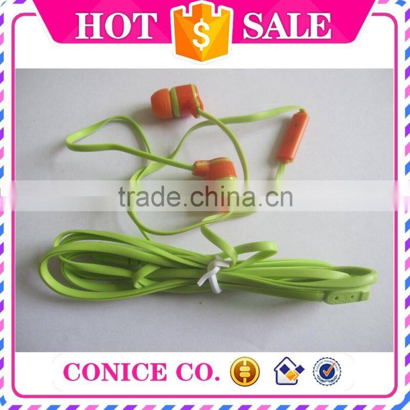 2015 wholesale silicone plastic plug in ear earbuds stereo handsfree wired microphone earphones