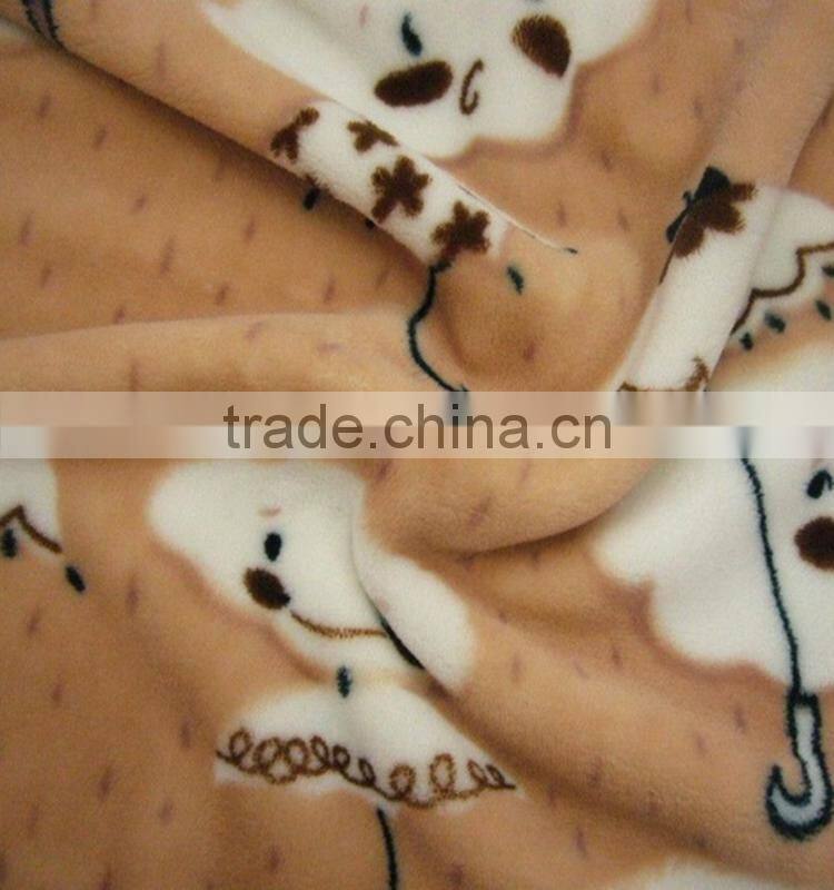 home textile knitting fabric custome printing coral fleece material in 100 polyester knitted warp fabrics