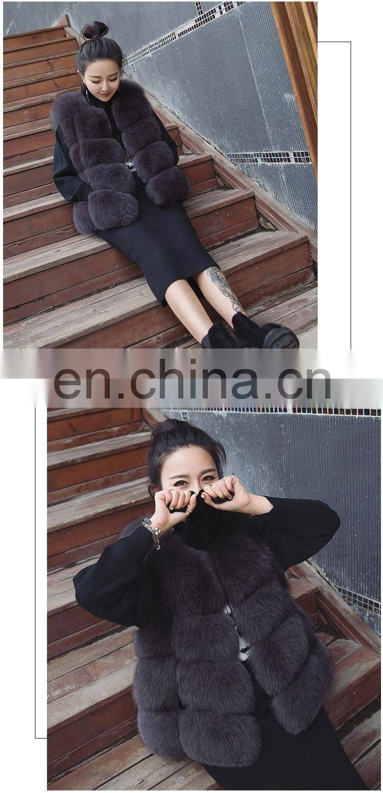 Factory Wholesale New Fashion Sleeveless Lady Winter Fur Vest Real Fox