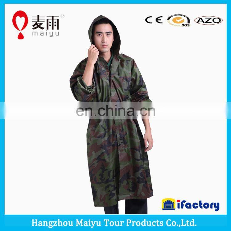 1pc waterproof camouflage rain suit long rain poncho
