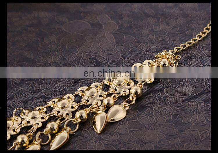 Tribal egyptian rhinestone red and blue Belly dance necklace jewelry accessory P-9004#