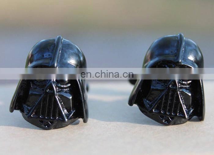 Fashion jewelry zinc alloy custom black darth vader cufflink manufacturer