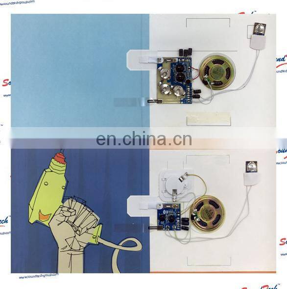 Greeting card voice recorder push button sound modules