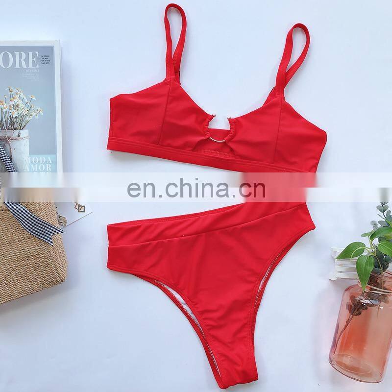 10 colors sexy Green leopard snake print bikini set solid plain color swimsuit Swimwear Female