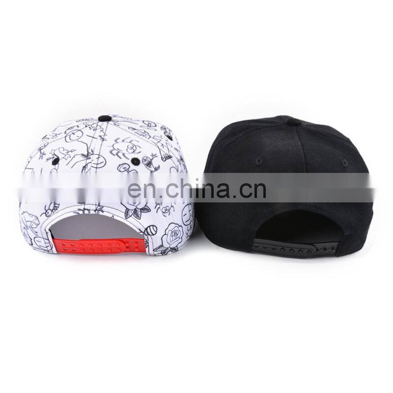 Direct factory 6 panel match color flat brim caps snapback