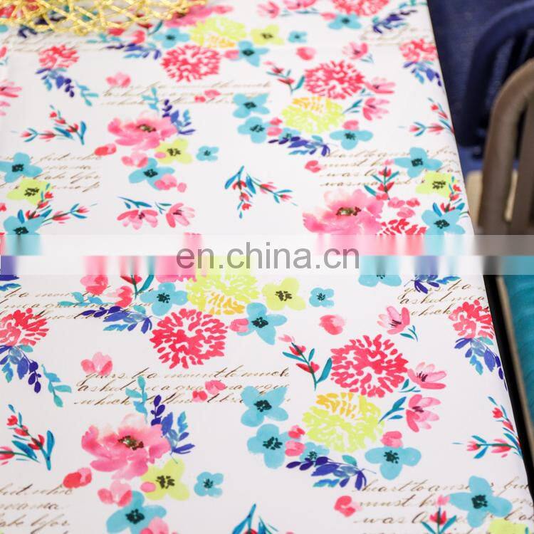 Garden decorative flower printed washable tablecloth dining party polyester wholesale table cloth