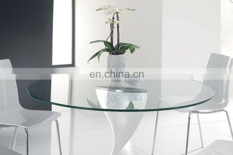 36" Inch Round Glass Table Top, 3/8" Thick, Ogee Edge, Tempered Glass