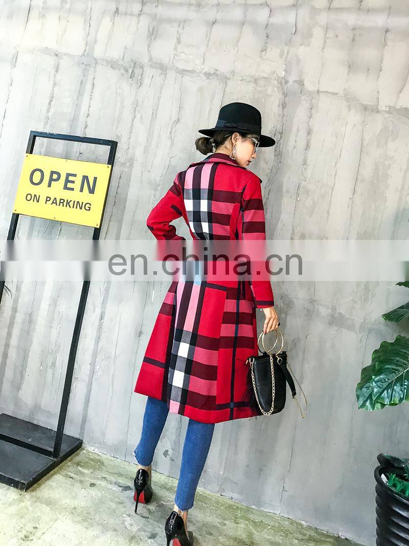 custom brandHot Selling In Stock Amazon Style Hot Sale High Quality New Color Matching Autumn Fashion Long Elegant Women Coat