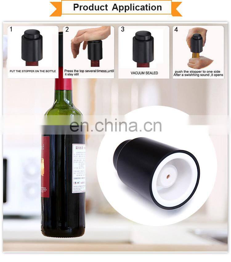 Colorful Pump Inside Vacuum Bottle Wine Stopper