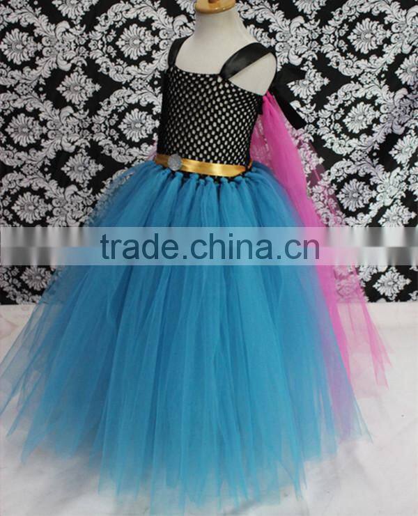 Good Quality Anna Dress Black Crochet Top With Cape Snow Decorate Dress