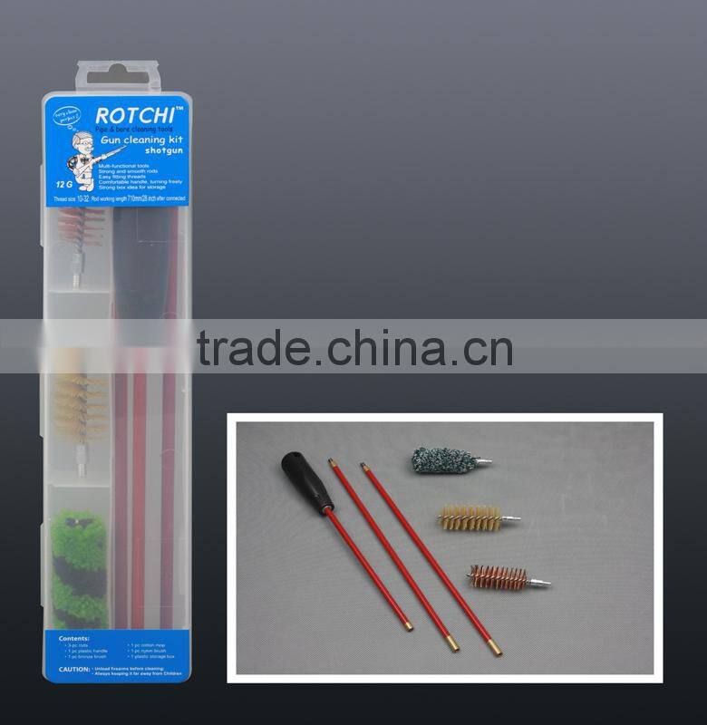 12G PVC coated steel rods shotgun gun cleaning kit , cleaning kit for shotgun,shotgun cleaning sets