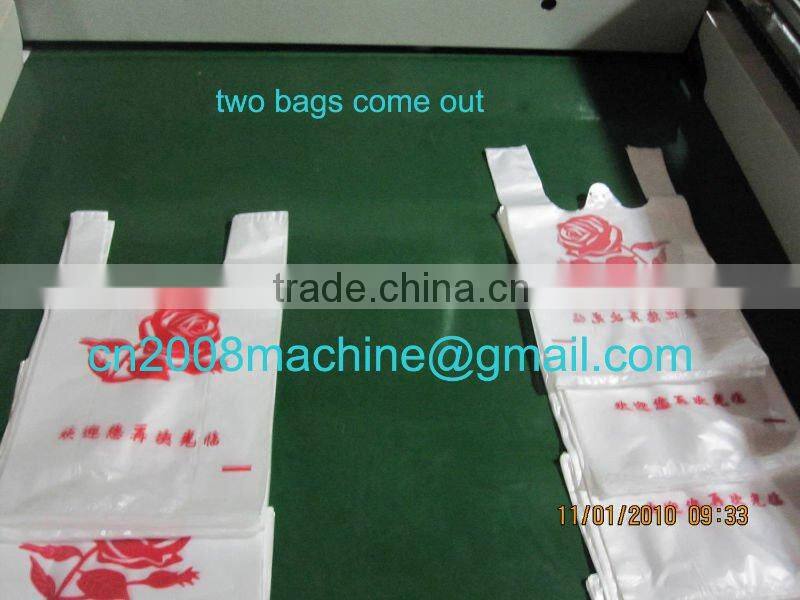 HAS VIDEO two lines full automatic t-shirt bag making machine