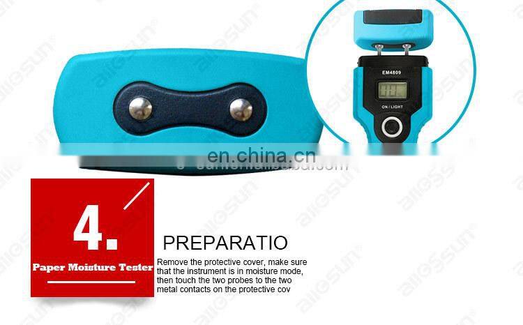 All-Sun EM4809 Stable Paper Moisture Meter Non-destructive Probe Paper Hygrometer Practical Moisture Tester