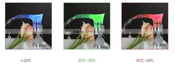 LED Color Temperature Control, Waterfall Faucet, Led Light faucet