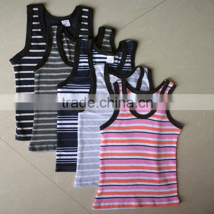 0.42USD Wholesale Stock Hot Sales Fashion Style Summer Blank Colorful Cotton Cheap Wholesale Kids Singlets/Vest ( kctbx002)