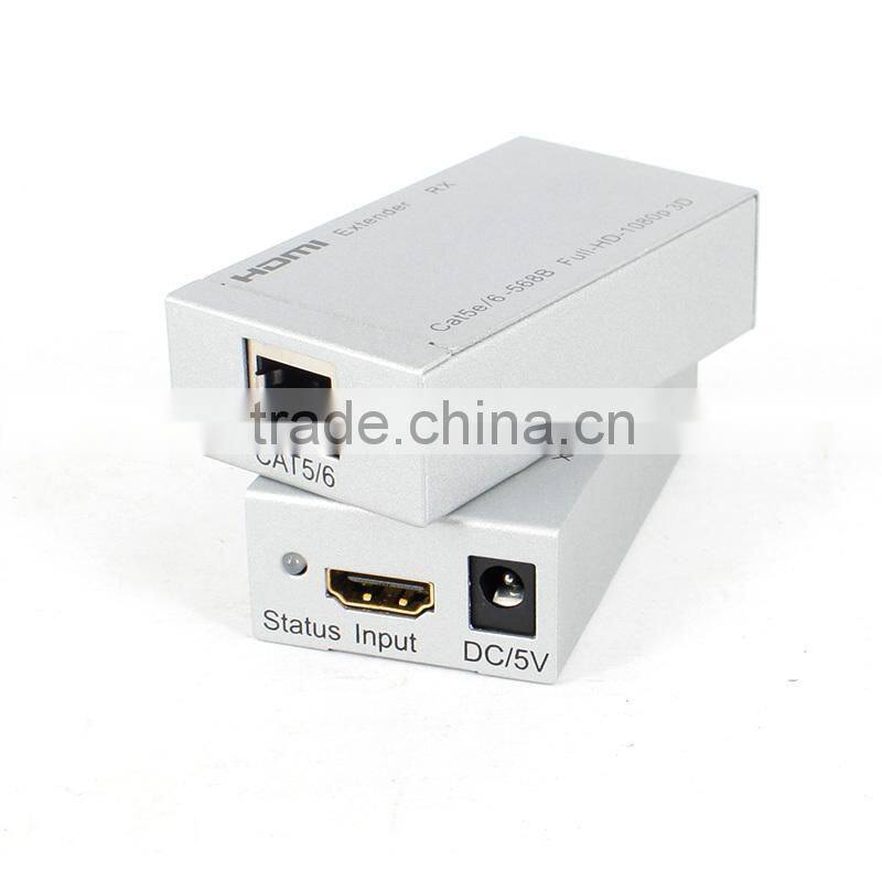 High resolution with 1080P 3D supported 60M by Single Network Cable HDMI extender