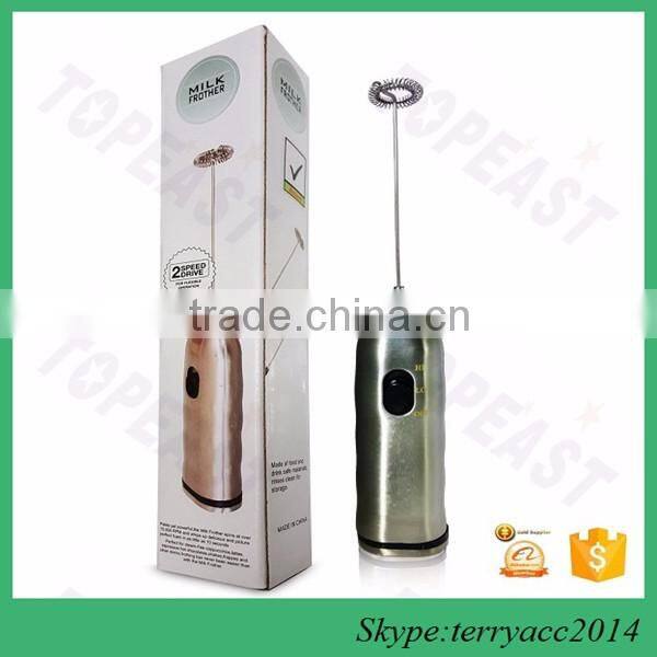 Coffee Handheld Milk Frother Wand with Stand - Professional Stainless Steel Drink Mixer