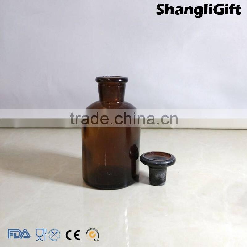 140ml Amber Bottle Small Frost Mouth With Glass Cap reagent Bottle