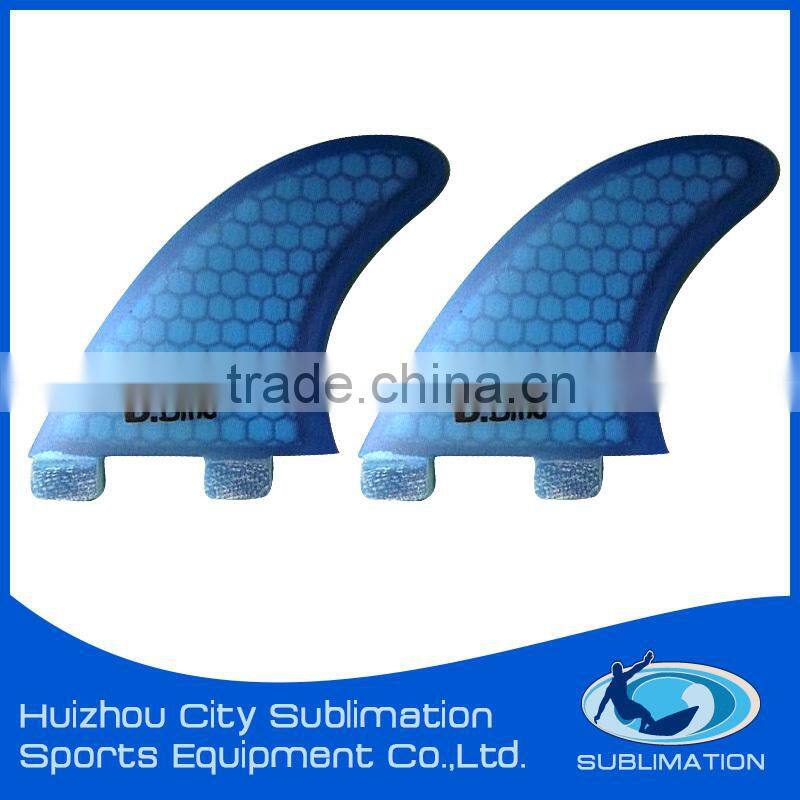 Easy Maneuverable Fcs/Future Quads Fin, Durable Epoxy Resin Fiberglass Honeycomb, Half Carbon Side Fin, Wooden Rear Fin