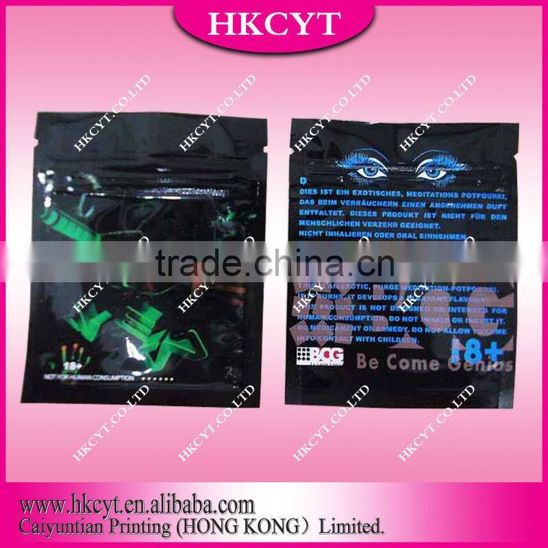 Darkness 1g 2g 3g 5g 4 flavoursherbal incense bag/Aluminum foil zipper bag