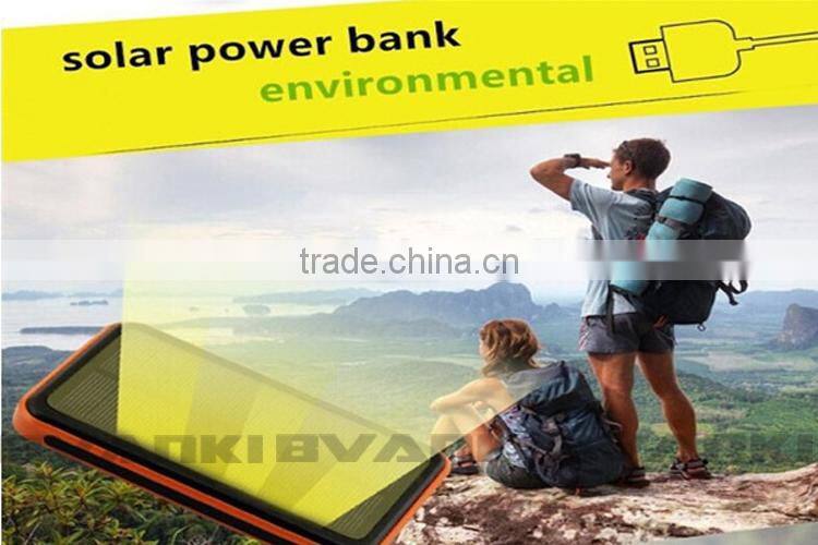 Hot new products for 2015 outdoor Waterproof Solar Mobile portable Power Bank Charger 12000mAh
