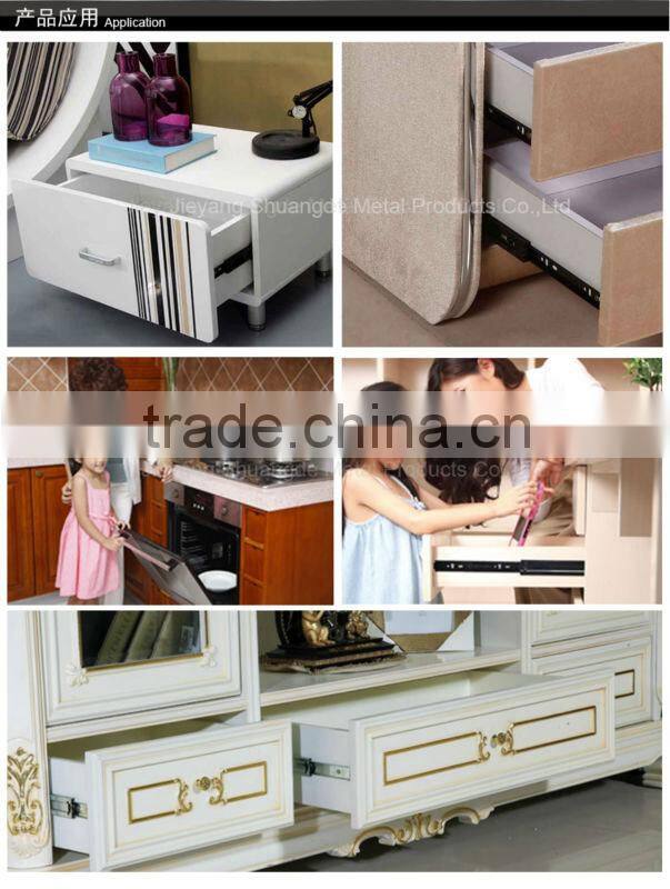 ball bearing drawer slide rail/slow motion drawer slide/telescopic channel drawer slide