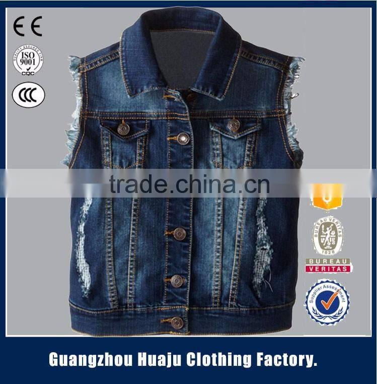 Hot Sell High Quality Fashion Young Men Casual waistcoats Denim Vest For Men